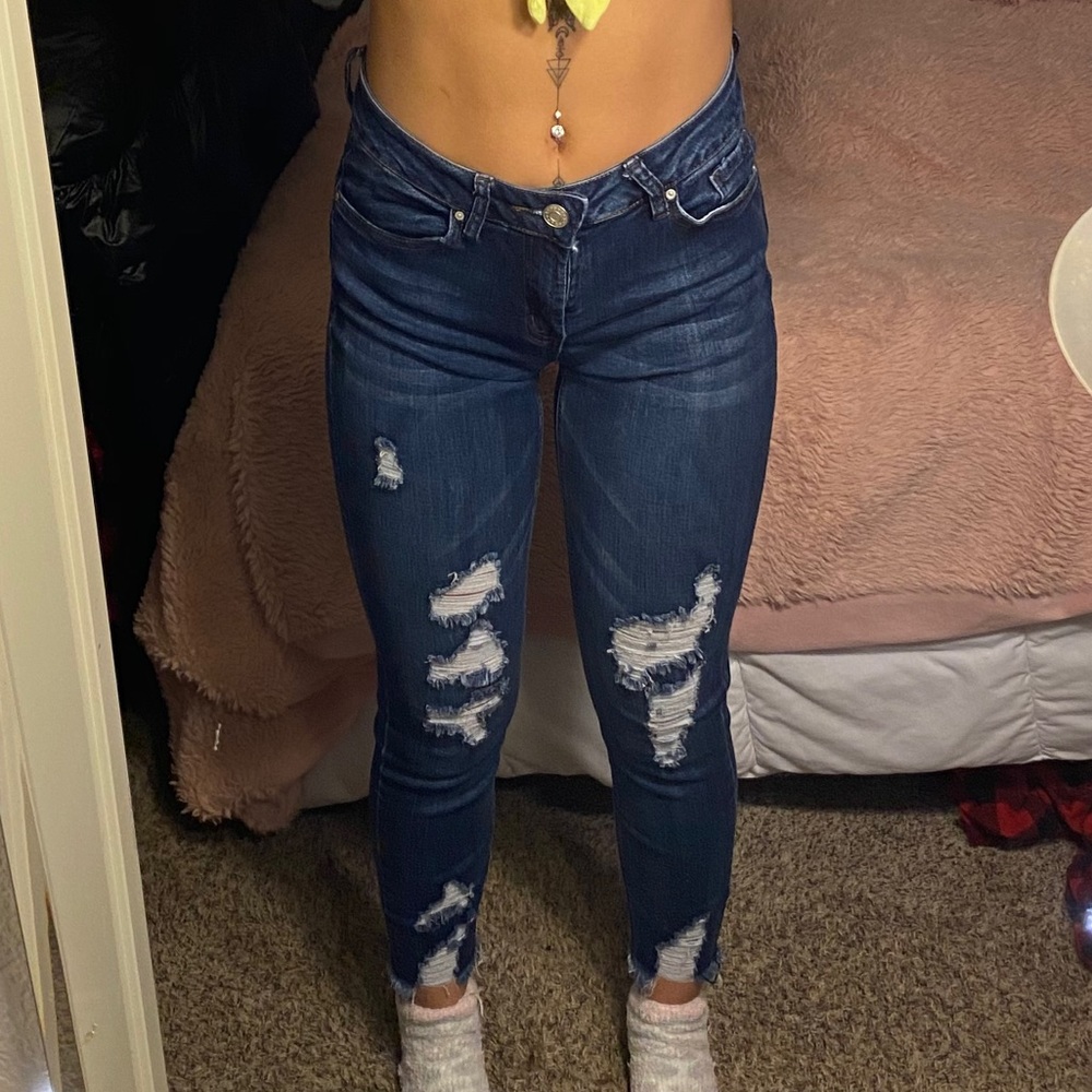 Distressed jeans